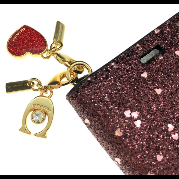 Purple Glittery Heart Phone Case Coach NIB Gift - Picture 5 of 16